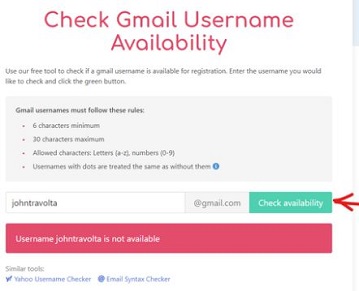 Gmail Username Availability Checker 2021